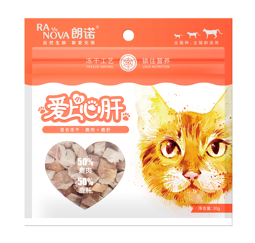 朗诺 猫混合冻干 30g 鹿肉+鹿肝（30g）