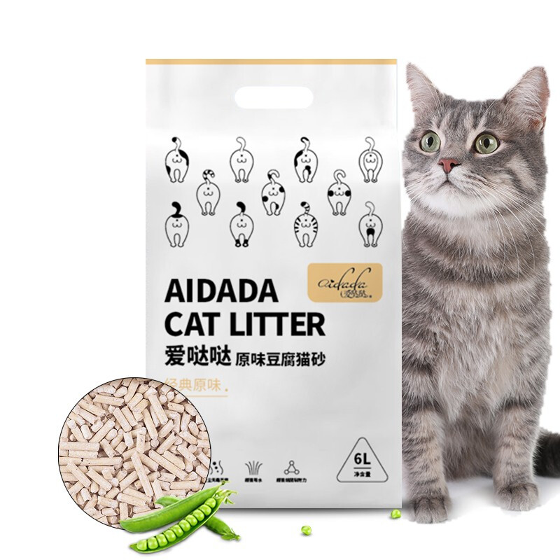 爱哒哒豆腐猫砂6L约2.5kg（原味） 6L/袋*6袋