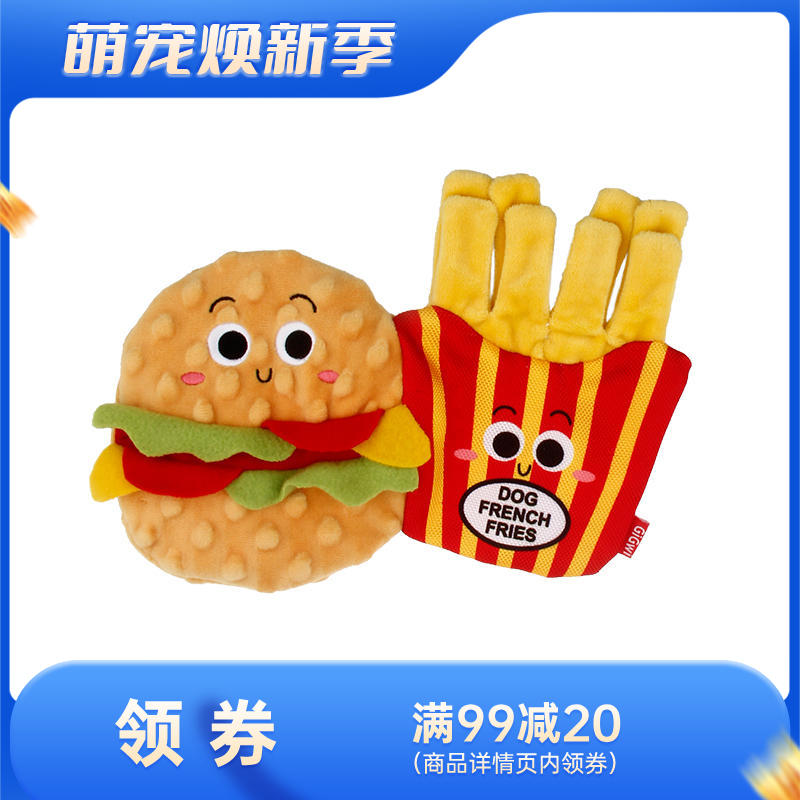 GiGwi贵为 可漏食响纸发声狗狗玩具 翻转汉堡（薯条）