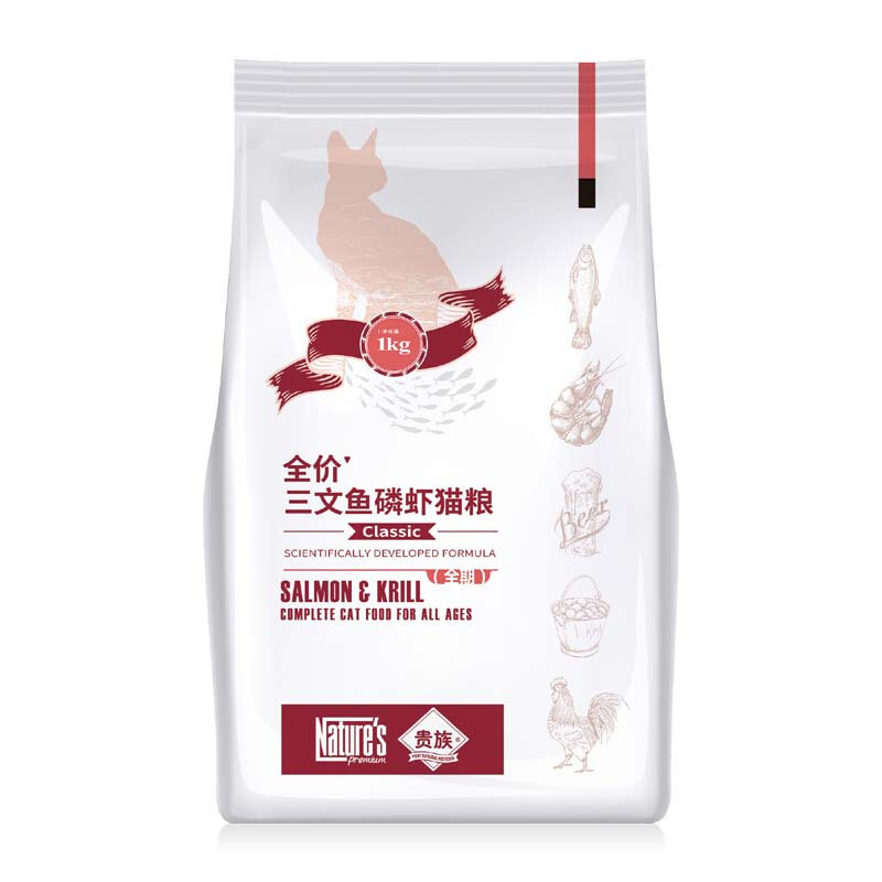 贵族经典全价三文鱼磷虾猫粮（全期） 1kg