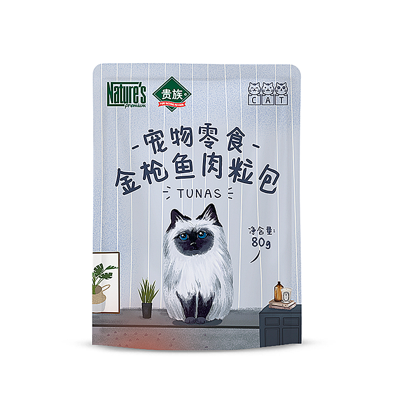 贵族 猫用金枪鱼肉粒包 80g/袋